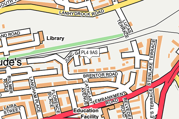 PL4 9AS map - OS OpenMap – Local (Ordnance Survey)