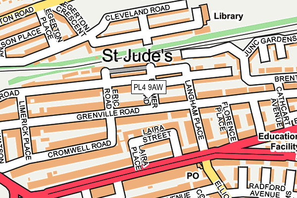 PL4 9AW map - OS OpenMap – Local (Ordnance Survey)