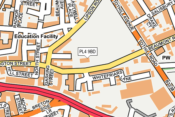 PL4 9BD map - OS OpenMap – Local (Ordnance Survey)