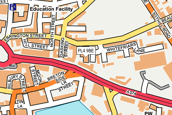 PL4 9BE map - OS OpenMap – Local (Ordnance Survey)