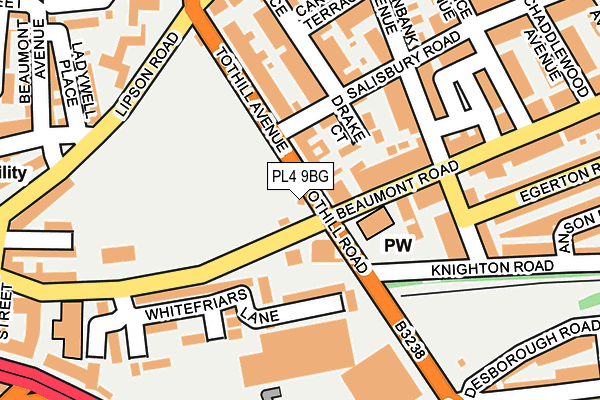 PL4 9BG map - OS OpenMap – Local (Ordnance Survey)