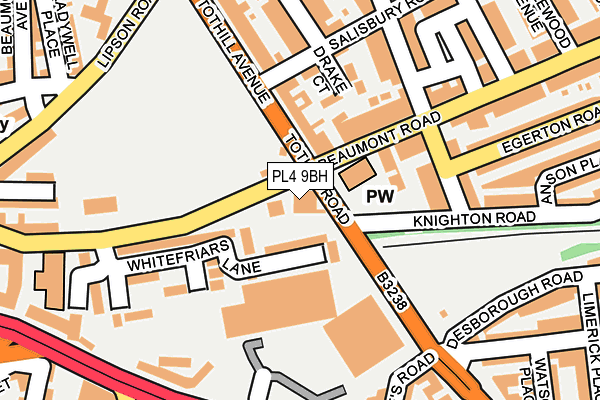 PL4 9BH map - OS OpenMap – Local (Ordnance Survey)