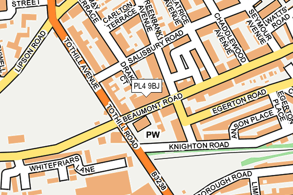 PL4 9BJ map - OS OpenMap – Local (Ordnance Survey)