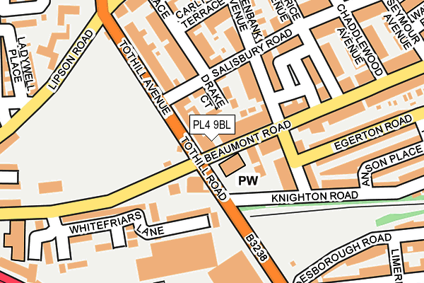 PL4 9BL map - OS OpenMap – Local (Ordnance Survey)