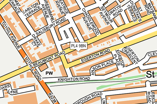 PL4 9BN map - OS OpenMap – Local (Ordnance Survey)