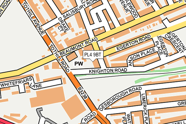 PL4 9BT map - OS OpenMap – Local (Ordnance Survey)