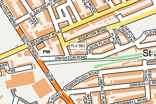 PL4 9BU map - OS OpenMap – Local (Ordnance Survey)