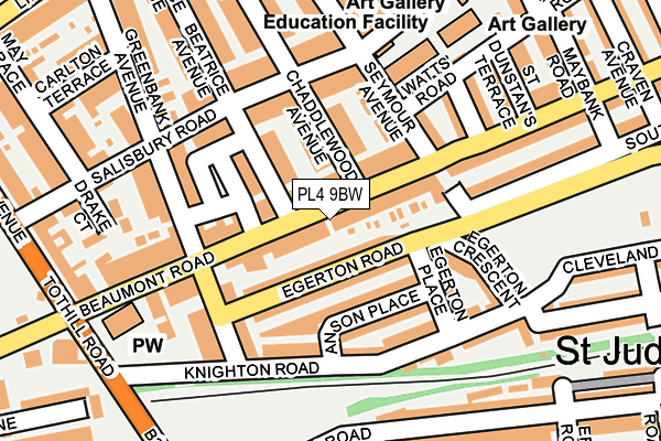 PL4 9BW map - OS OpenMap – Local (Ordnance Survey)