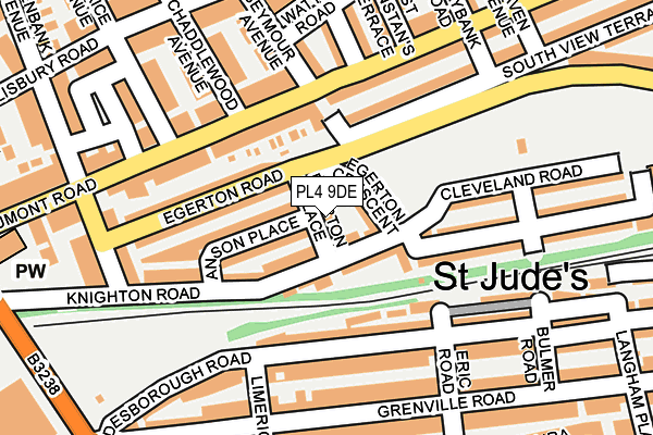 PL4 9DE map - OS OpenMap – Local (Ordnance Survey)