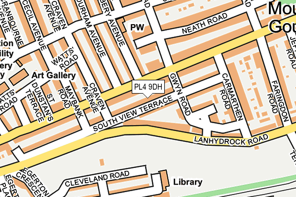 PL4 9DH map - OS OpenMap – Local (Ordnance Survey)
