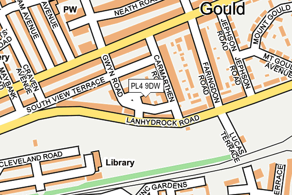PL4 9DW map - OS OpenMap – Local (Ordnance Survey)