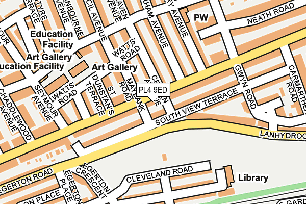 PL4 9ED map - OS OpenMap – Local (Ordnance Survey)