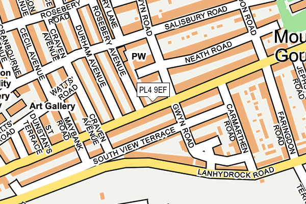 PL4 9EF map - OS OpenMap – Local (Ordnance Survey)