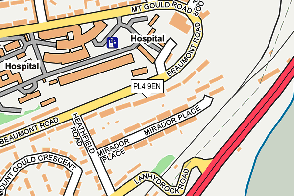 PL4 9EN map - OS OpenMap – Local (Ordnance Survey)