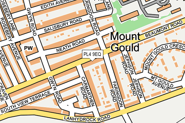 PL4 9EQ map - OS OpenMap – Local (Ordnance Survey)