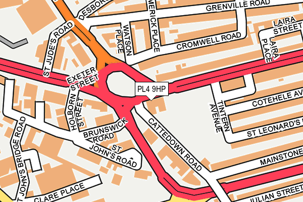 PL4 9HP map - OS OpenMap – Local (Ordnance Survey)