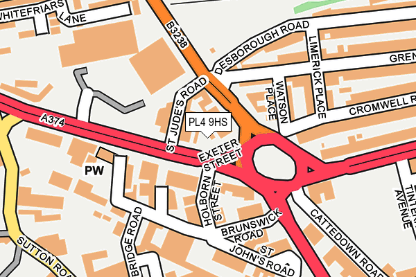 PL4 9HS map - OS OpenMap – Local (Ordnance Survey)