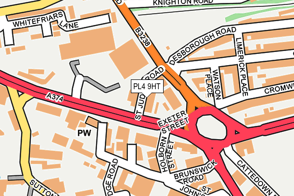 PL4 9HT map - OS OpenMap – Local (Ordnance Survey)