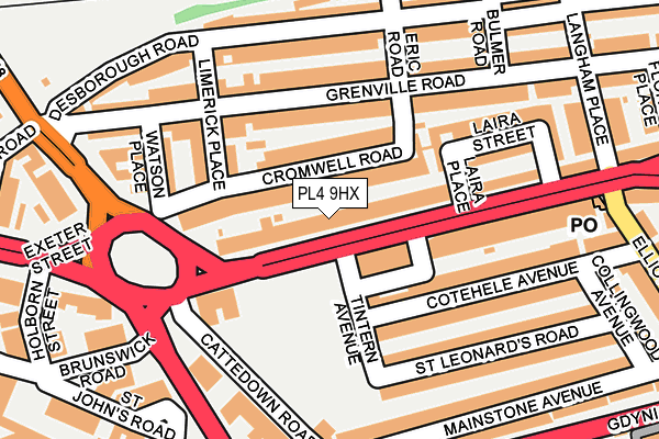 PL4 9HX map - OS OpenMap – Local (Ordnance Survey)