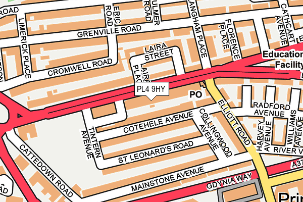 PL4 9HY map - OS OpenMap – Local (Ordnance Survey)