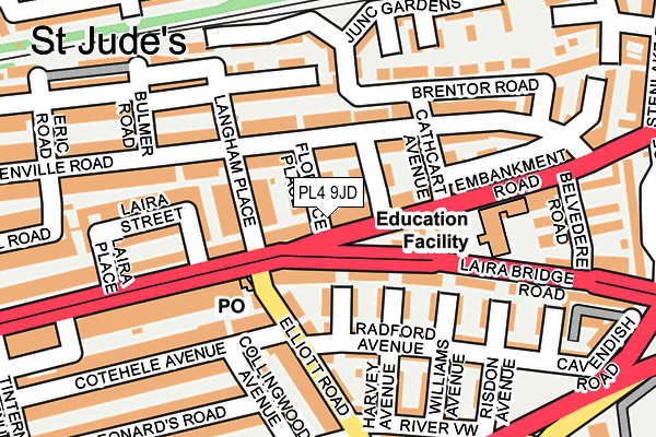 PL4 9JD map - OS OpenMap – Local (Ordnance Survey)