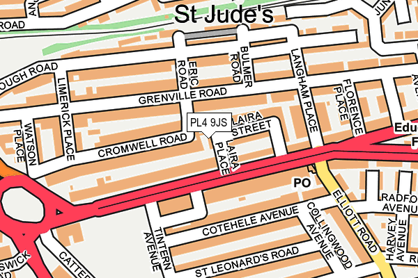 PL4 9JS map - OS OpenMap – Local (Ordnance Survey)
