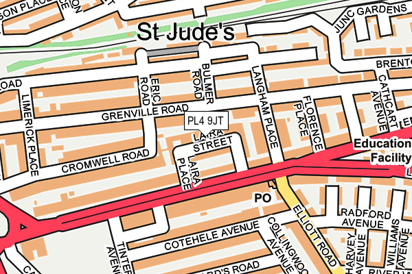 PL4 9JT map - OS OpenMap – Local (Ordnance Survey)