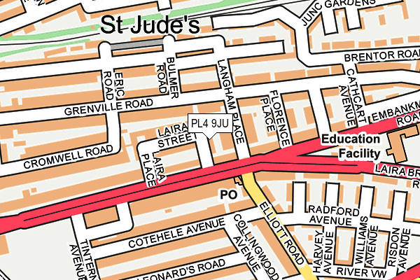 PL4 9JU map - OS OpenMap – Local (Ordnance Survey)