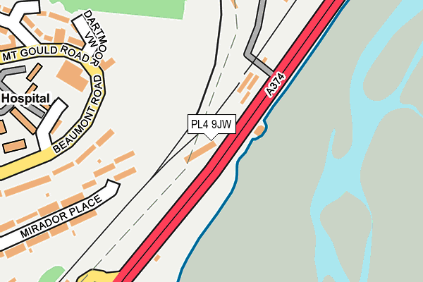 PL4 9JW map - OS OpenMap – Local (Ordnance Survey)