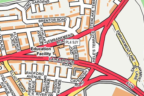 PL4 9JY map - OS OpenMap – Local (Ordnance Survey)