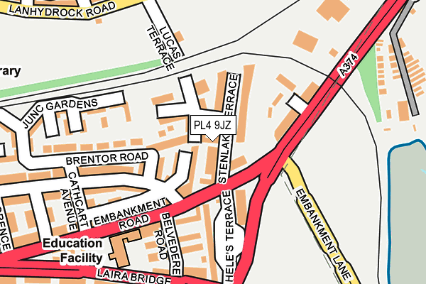 PL4 9JZ map - OS OpenMap – Local (Ordnance Survey)