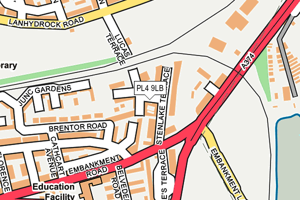 PL4 9LB map - OS OpenMap – Local (Ordnance Survey)