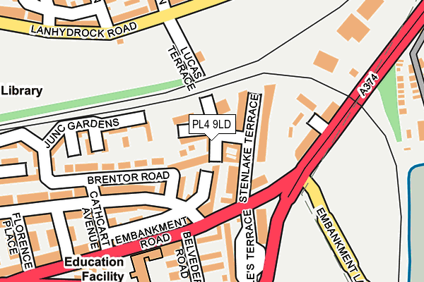 PL4 9LD map - OS OpenMap – Local (Ordnance Survey)
