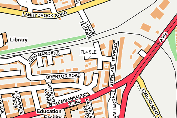 PL4 9LE map - OS OpenMap – Local (Ordnance Survey)