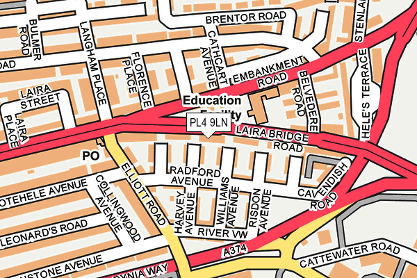 PL4 9LN map - OS OpenMap – Local (Ordnance Survey)