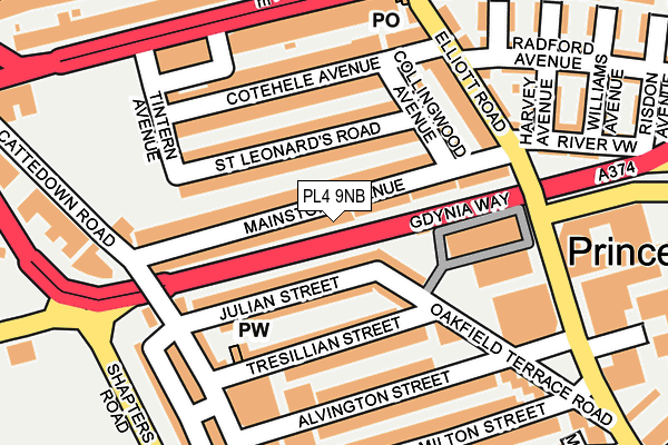 PL4 9NB map - OS OpenMap – Local (Ordnance Survey)