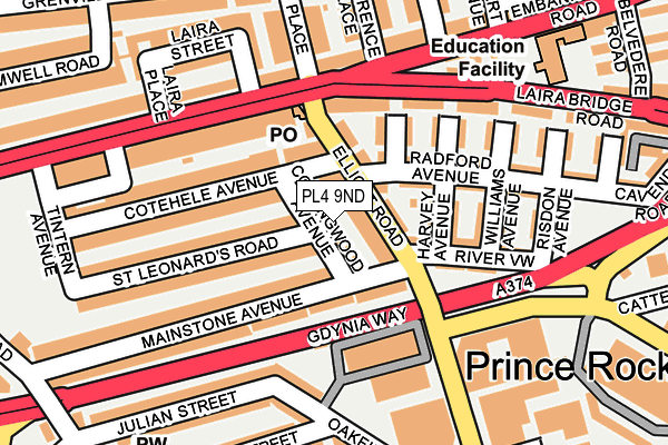 PL4 9ND map - OS OpenMap – Local (Ordnance Survey)