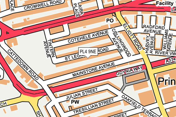 PL4 9NE map - OS OpenMap – Local (Ordnance Survey)
