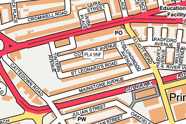 PL4 9NF map - OS OpenMap – Local (Ordnance Survey)
