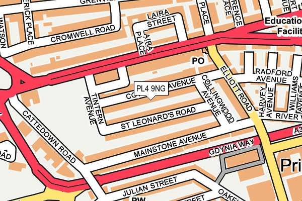 PL4 9NG map - OS OpenMap – Local (Ordnance Survey)