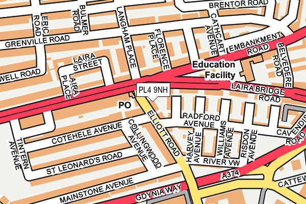 PL4 9NH map - OS OpenMap – Local (Ordnance Survey)