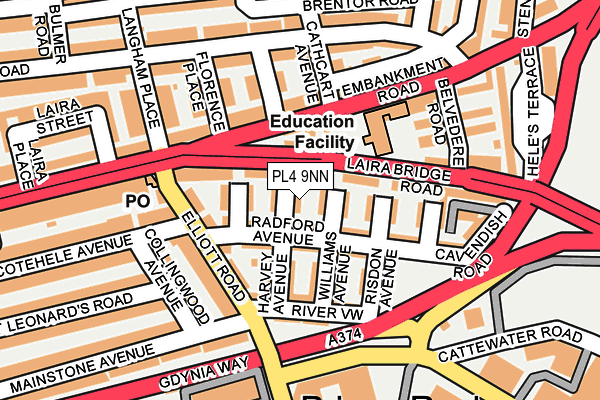 PL4 9NN map - OS OpenMap – Local (Ordnance Survey)