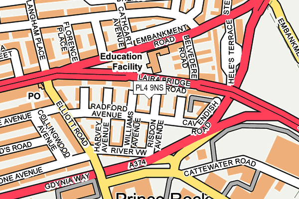 PL4 9NS map - OS OpenMap – Local (Ordnance Survey)