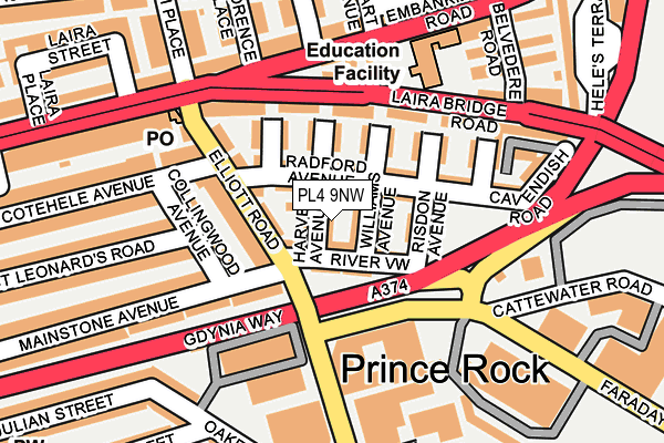 PL4 9NW map - OS OpenMap – Local (Ordnance Survey)