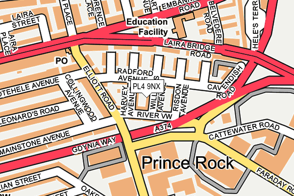 PL4 9NX map - OS OpenMap – Local (Ordnance Survey)