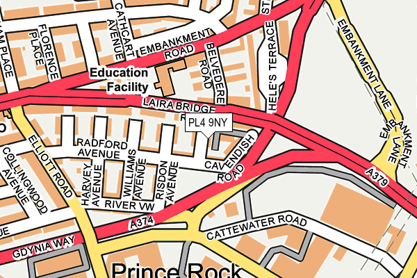 PL4 9NY map - OS OpenMap – Local (Ordnance Survey)