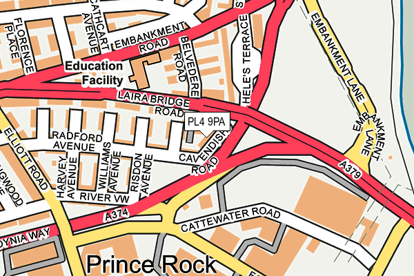 PL4 9PA map - OS OpenMap – Local (Ordnance Survey)