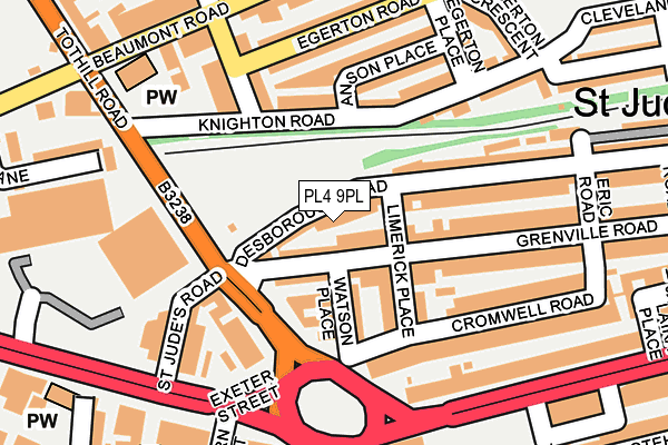 PL4 9PL map - OS OpenMap – Local (Ordnance Survey)