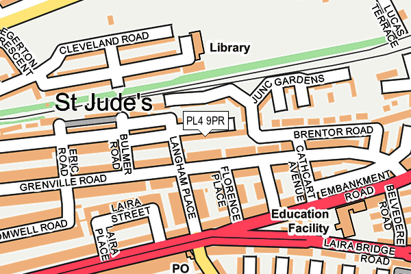 PL4 9PR map - OS OpenMap – Local (Ordnance Survey)