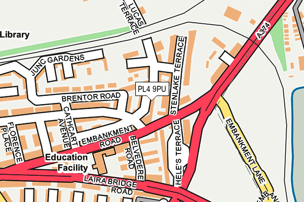 PL4 9PU map - OS OpenMap – Local (Ordnance Survey)